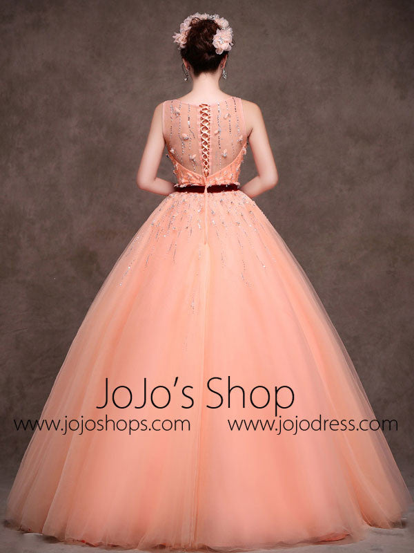 modest peach dress