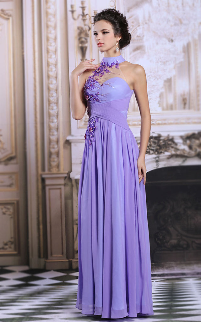 Purple Halter Keyhole Formal Prom Evening Dress | DQ831192 – JoJo Shop