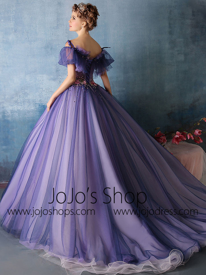 dark purple ball gown