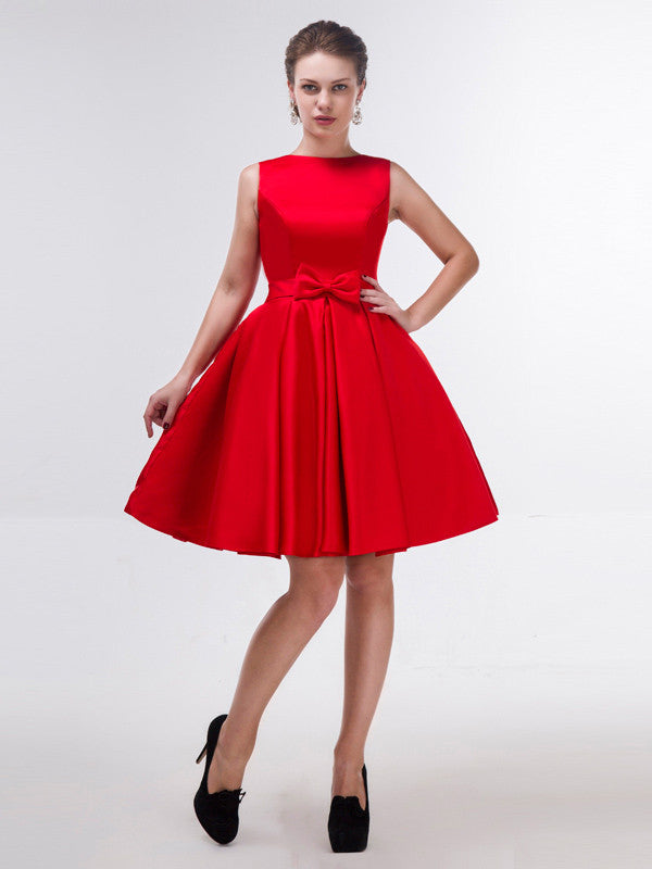 red knee length formal dresses