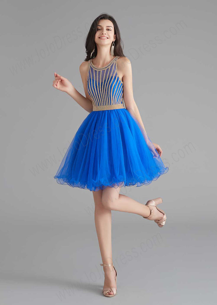 royal blue short cocktail dress