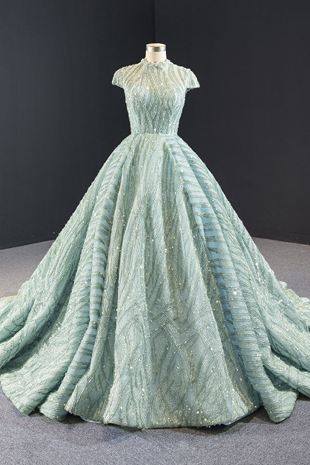 sage green formal gown