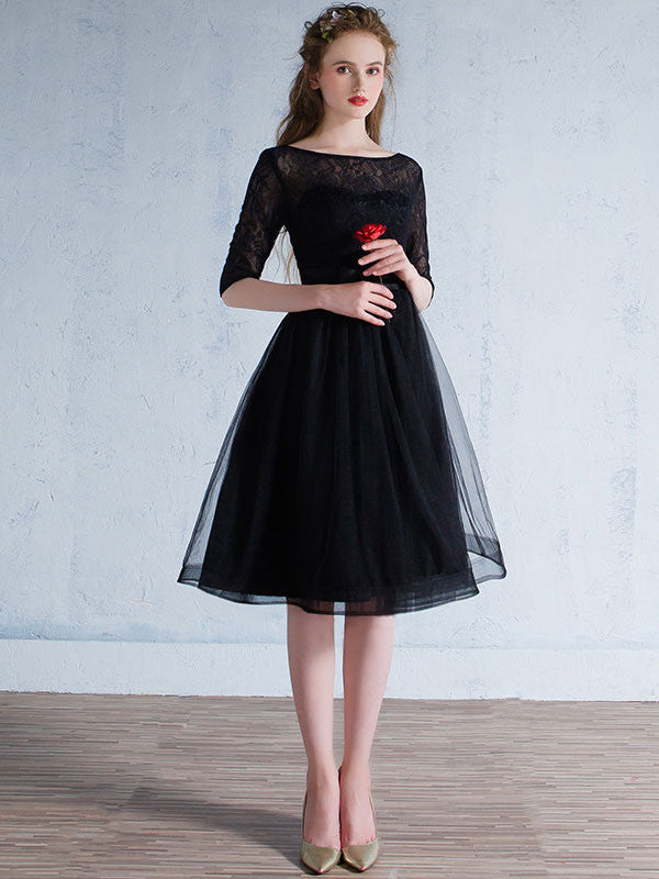 knee length cocktail dress with sleeves