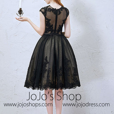 Retro Short Black Lace Formal Evening Dress – JoJo Shop