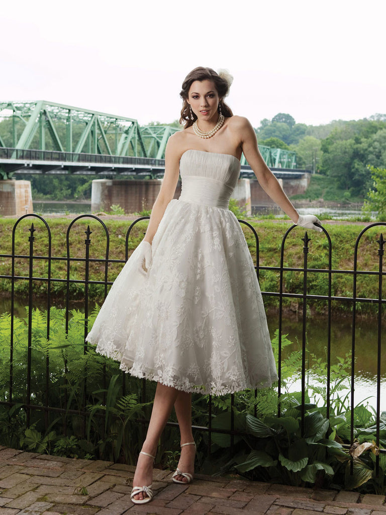 50s tea length wedding dress