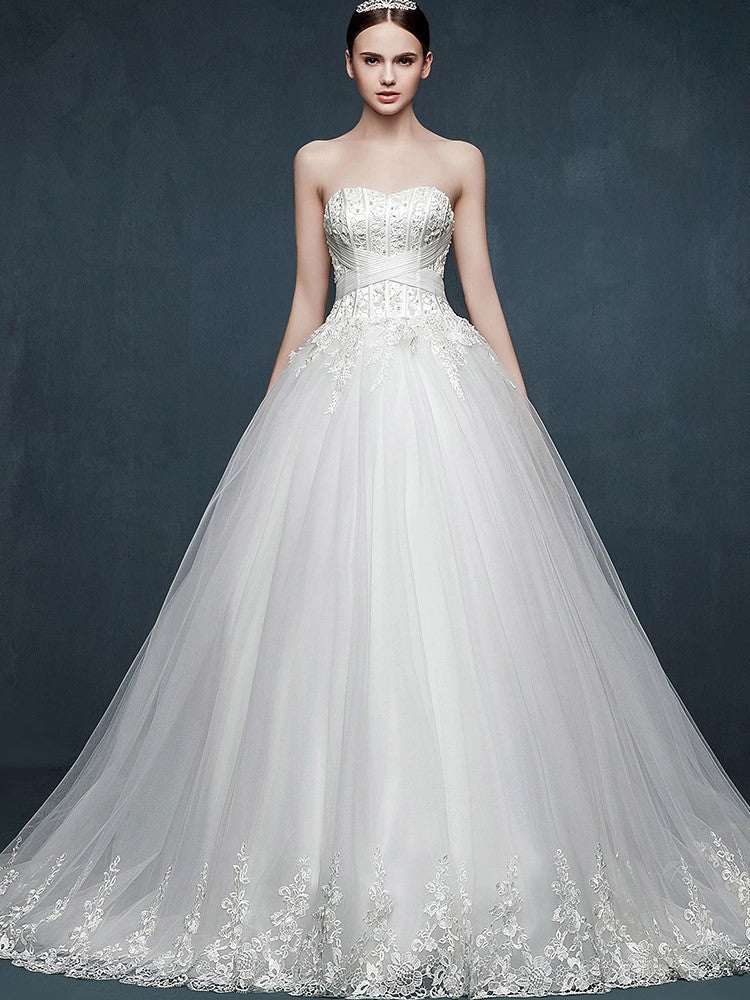 wedding dresses strapless sweetheart neckline