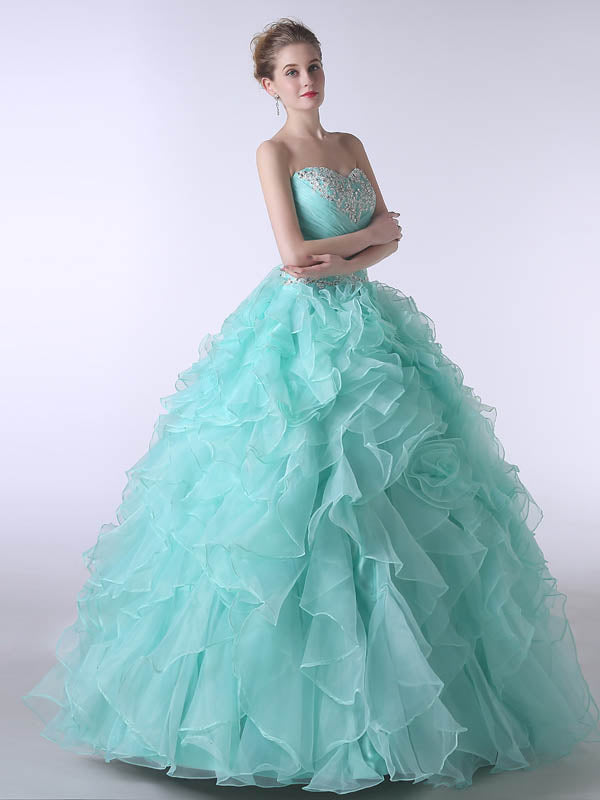 turquoise ball gown