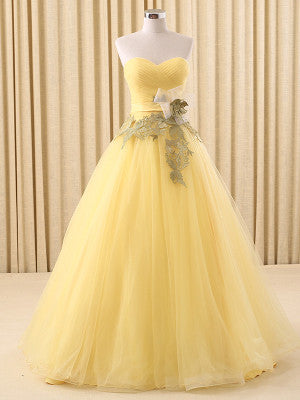 Strapless Yellow Home Coming Ball Gown Dress | RS6802-B – JoJo Shop