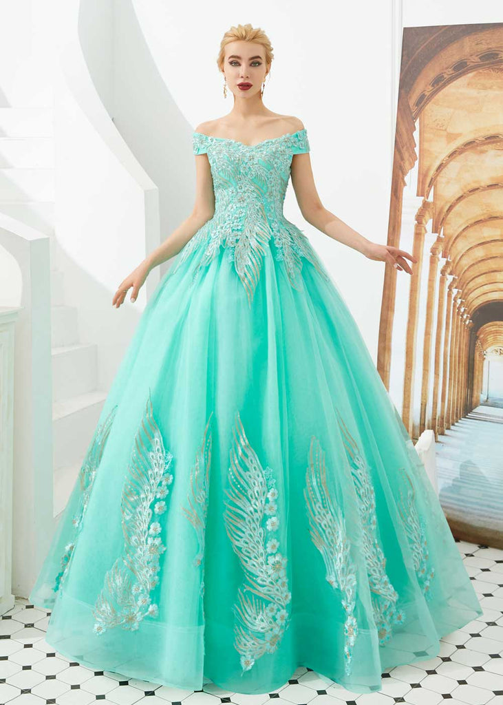 turquoise ball dress