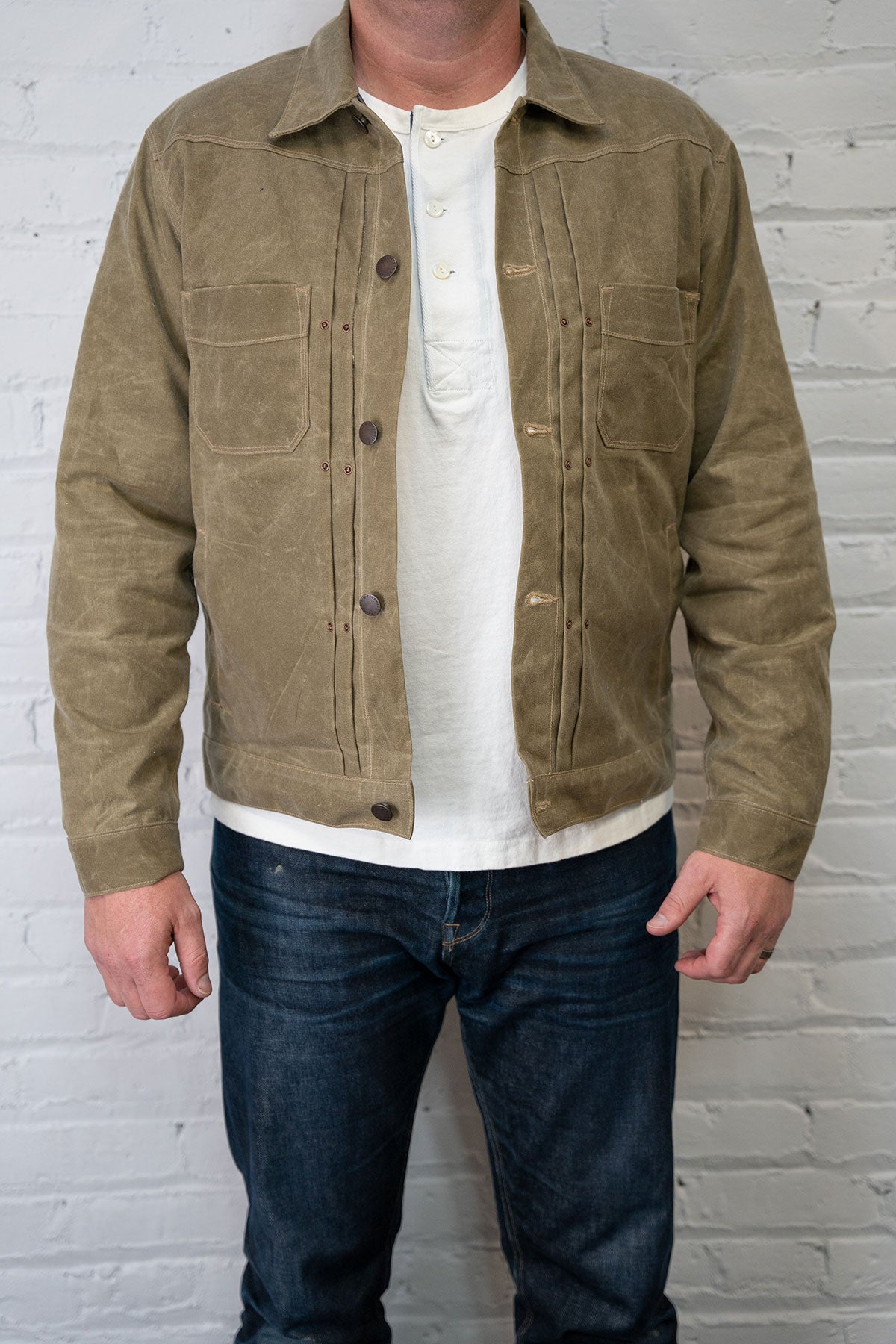 WAXED RIDERS JACKET - TOBACCO/SOUTHWEST BLUE