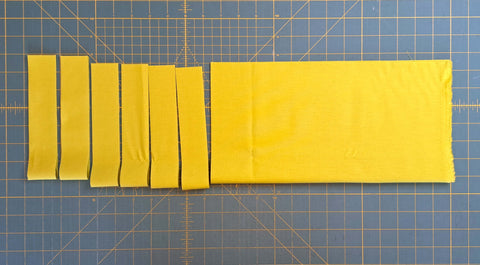 Strips of fabric cut from yardage.