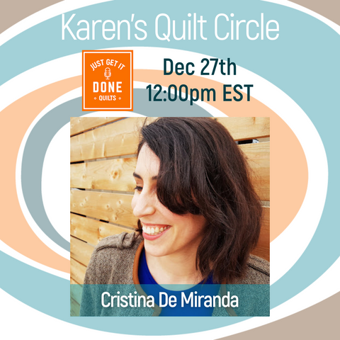 karen's quilt circle, just get it done quilts interviews, cristina de miranda, ships and violins modern quilt patterns, toronto quilter