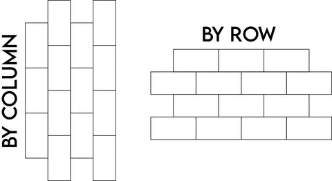 An illustration of the bricks by column and bricks by low layouts.