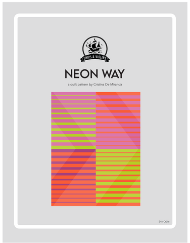 Neon Way quilt pattern free by ships and violins. 