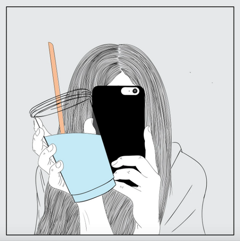 Girl with photo and drink illustration by saydung89