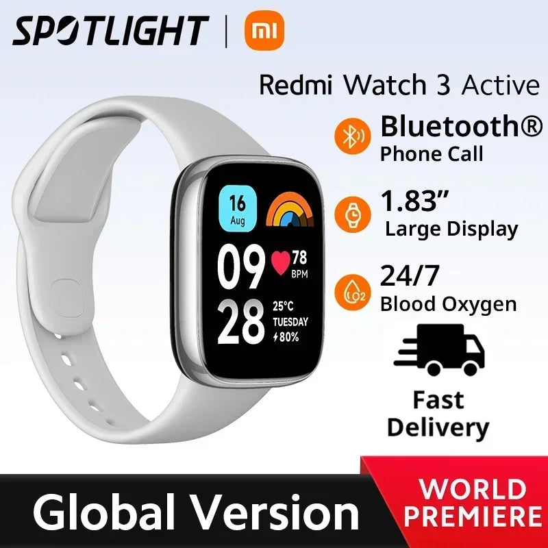 [World Premiere] Xiaomi Redmi Watch 3 Active1.83'' LCD Display Blood Oxygen Heart Rate Bluetooth Voice Call 100+ Sport Modes