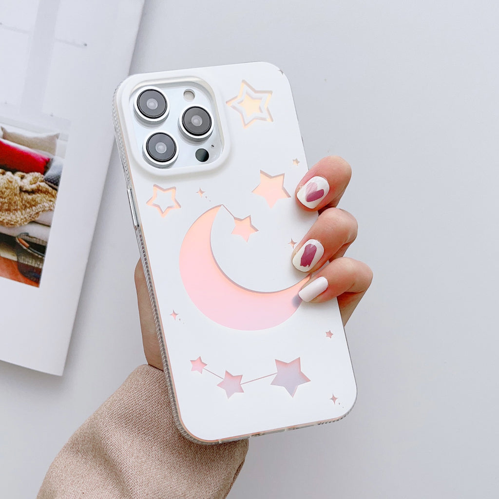 Holographic Designer Case for iPhone ( Stars And Moon )