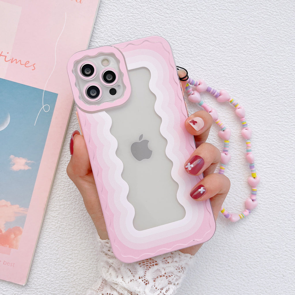Designer Silicon Case for iPhone With Heart Beaded Phone Charm