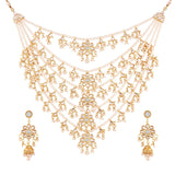 Exklusive Choker Style Pearl Gold Plated Multi Strand Rani Haar for Women