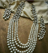 Mehnaz White Necklace Set