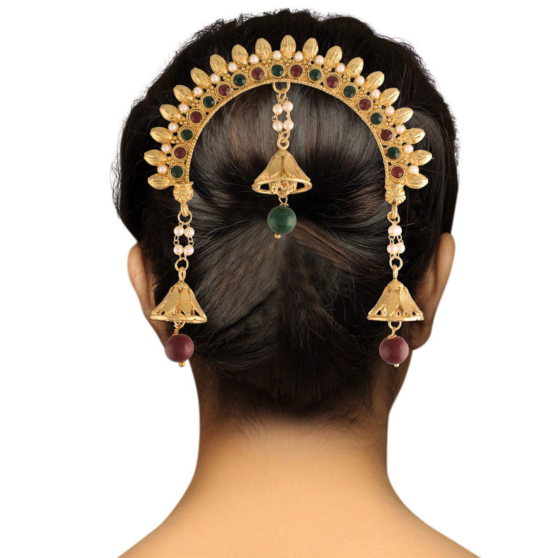 Buy AccessHer Trendy Indo Western Wedding and Party Wear Fancy Golden  Hair Accessories Hair Clip Side Pin Comb Pin Jooda Pin For Girls And  Women Online at Low Prices in India 