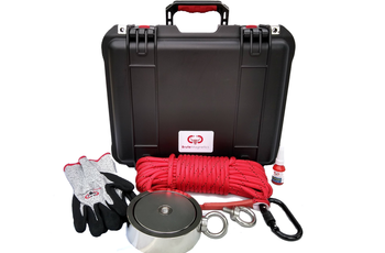 3600LBs Magnet Fishing Kit – A Complete Double Sided Magnet Fishing Kit  with Case Includes Strong Neodymium N52 Magnet, Durable 65ft Rope,  Carabiner, Gloves, Grappling Hook & Waterproof Case : : Industrial