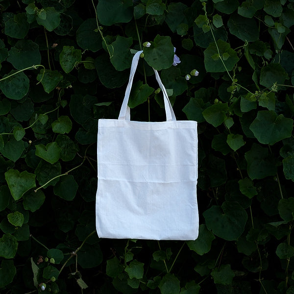 Cotton Tote Bag Against Leaf Background