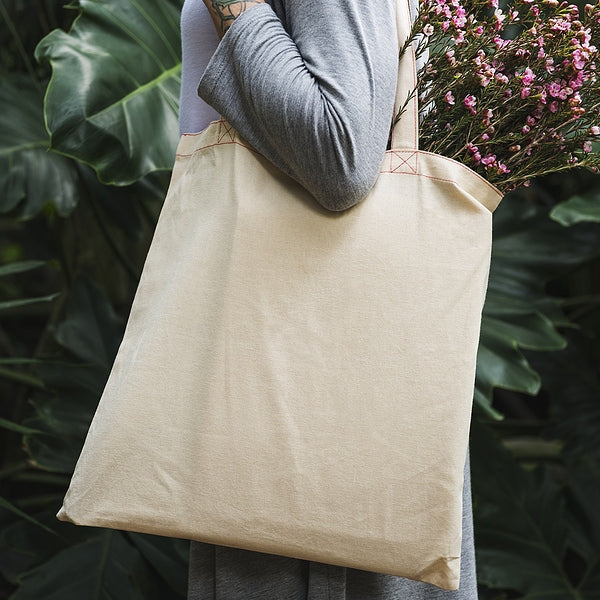 Woman Holding Cotton Tote Bag