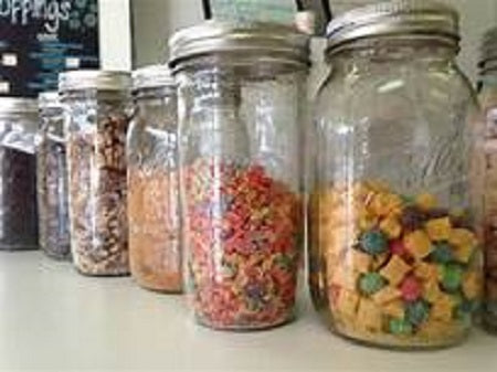 reusing jars for zero waste food storage