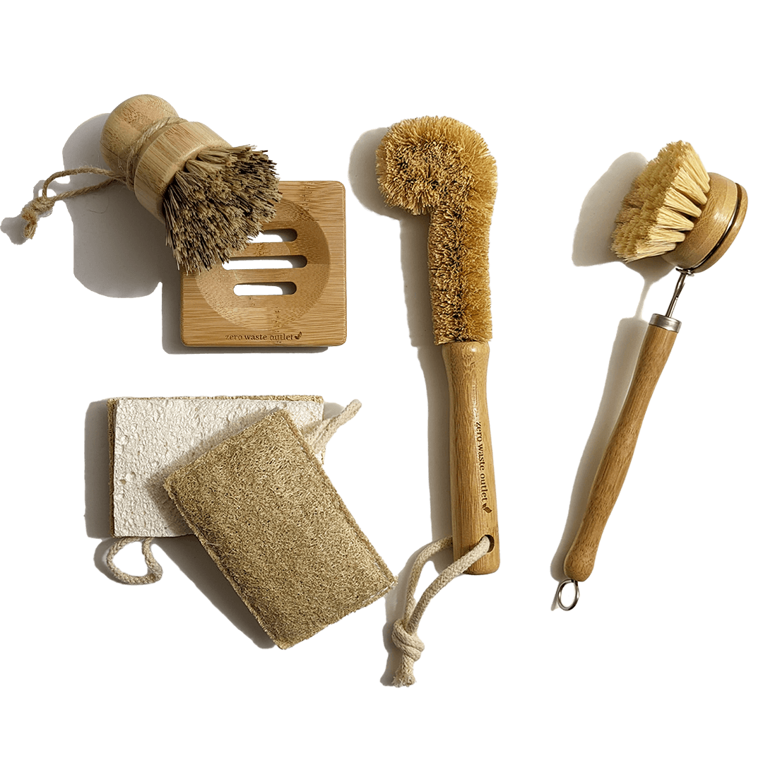 Zero Waste Modular Bamboo Dish Brush With Replaceable Head – Zero Waste  Outlet