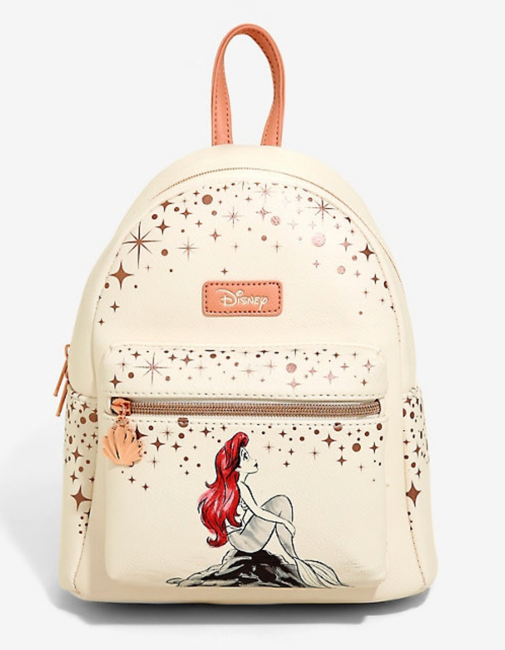 loungefly rose gold disney backpack