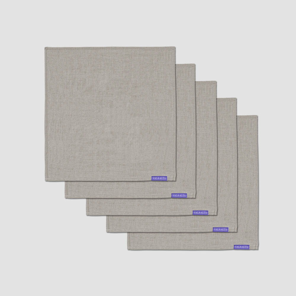 Natural Flax - Linen handkerchief - 5 Pack