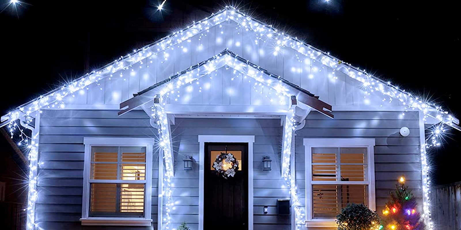 Christmas Icicle Lights on a house