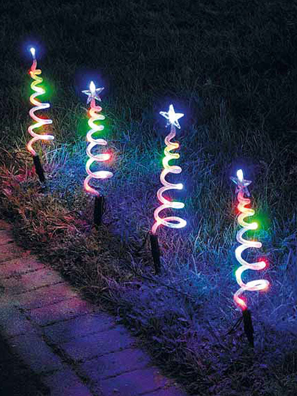 multicolor lighted spiral christmas tree