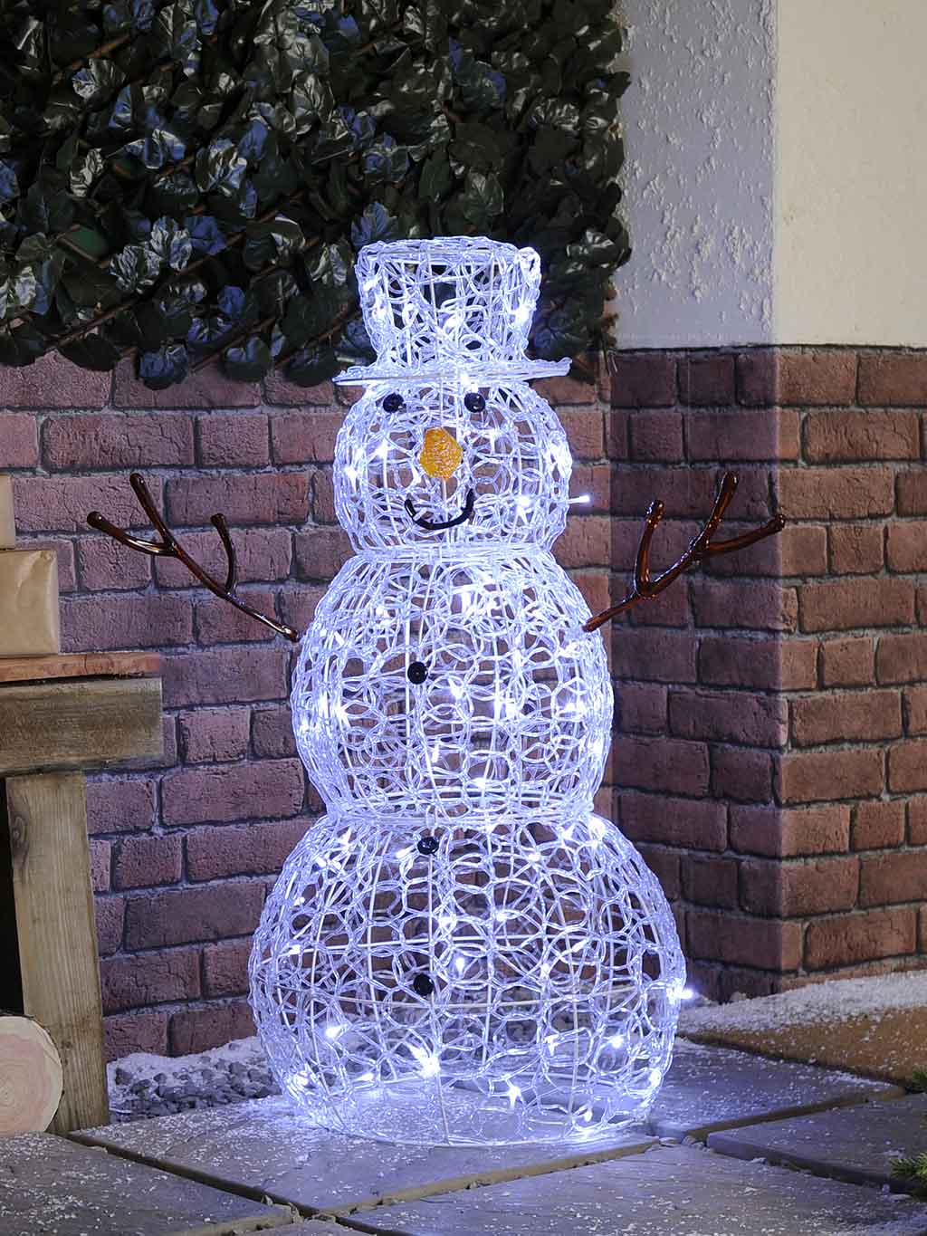 large outdoor acrylic snowman light