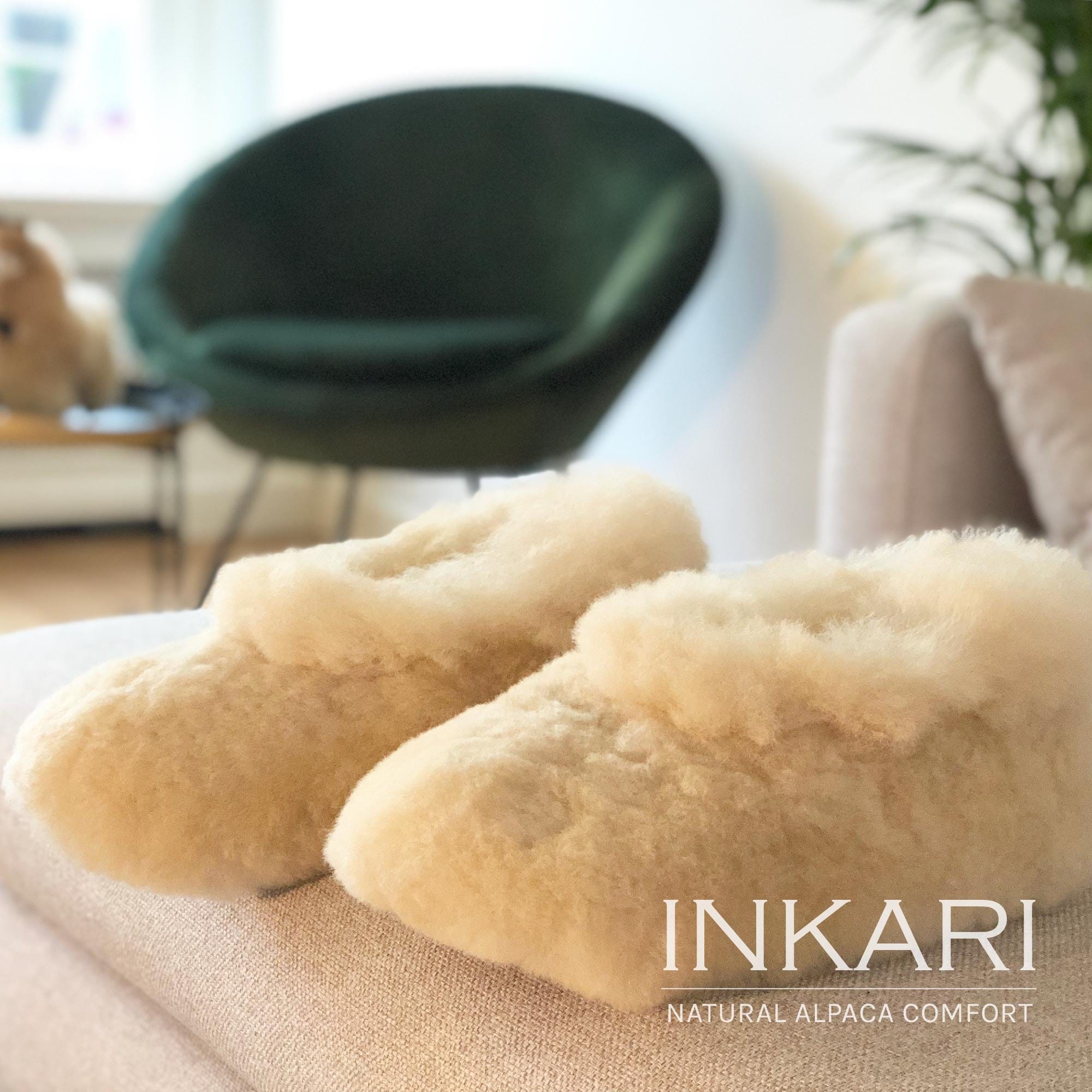 alpaca fur slippers