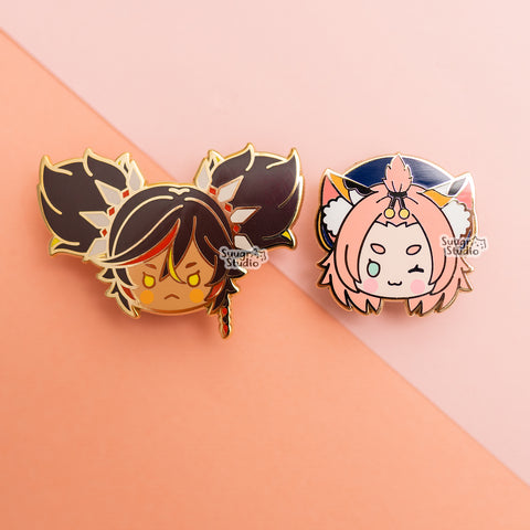 Genshin Impact Kemonomimi Enamel Pins (B-Grade) — haiyun