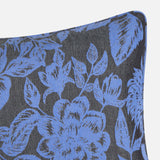 Corner of Shaku blue upcycled silk scarf cushion