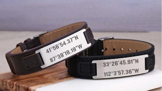 Leather Cuff Bracelet - Latitude Longitude