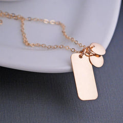 design your own mini dog tag necklace in yellow gold, rose gold, or silver