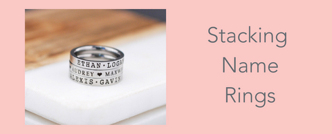 Stacking Name Rings from Love, Georgie