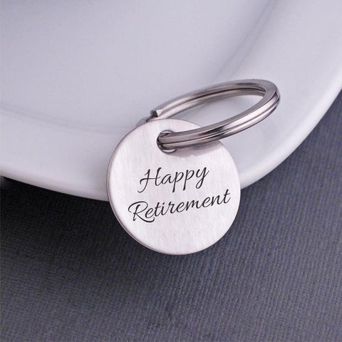 happy retirement engraved keychain from love georgie