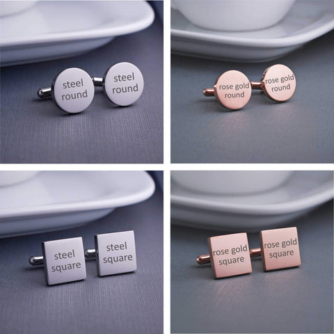 Customized Cufflinks collection in steel and rose gold by Love Georgie