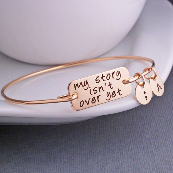 My Story Isn't Over Yet Bracelet  Semicolon Bracelet 