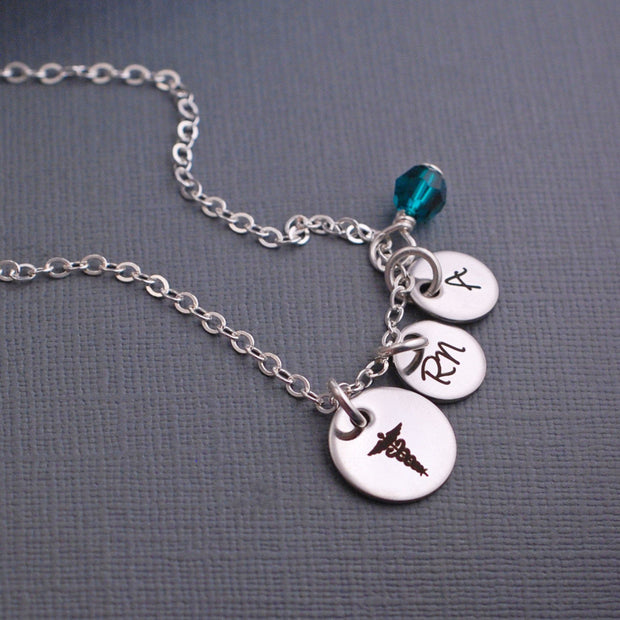 Caduceus Necklace - Personalized with Charms