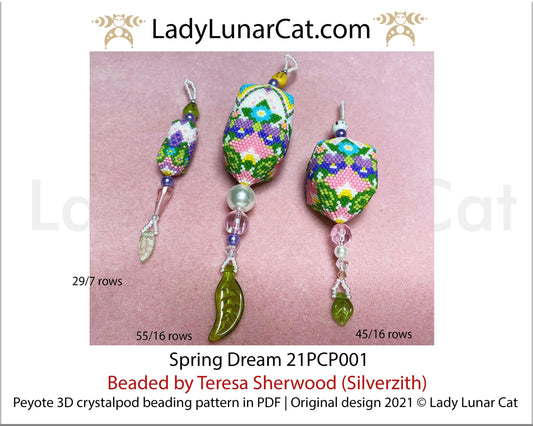 Beading pattern for 3d peyote pod Strawberry 19PP012 by Lady Lunar
