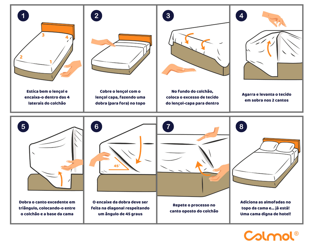 Infografia passo-a-passo: como fazer a cama