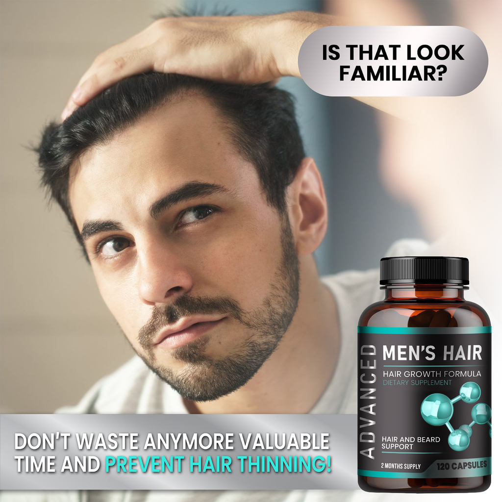Hair Growth Vitamins For Men - Hair & Beard Growth Supplement For Volu ...