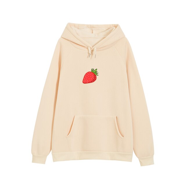 Strawberry Graphic Printed Fashion Casual Long Sleeve Hoodies