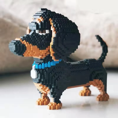 Very Goods  Black and Brown Lego Dachshund Parts & Instructions Kit -  Constructibles